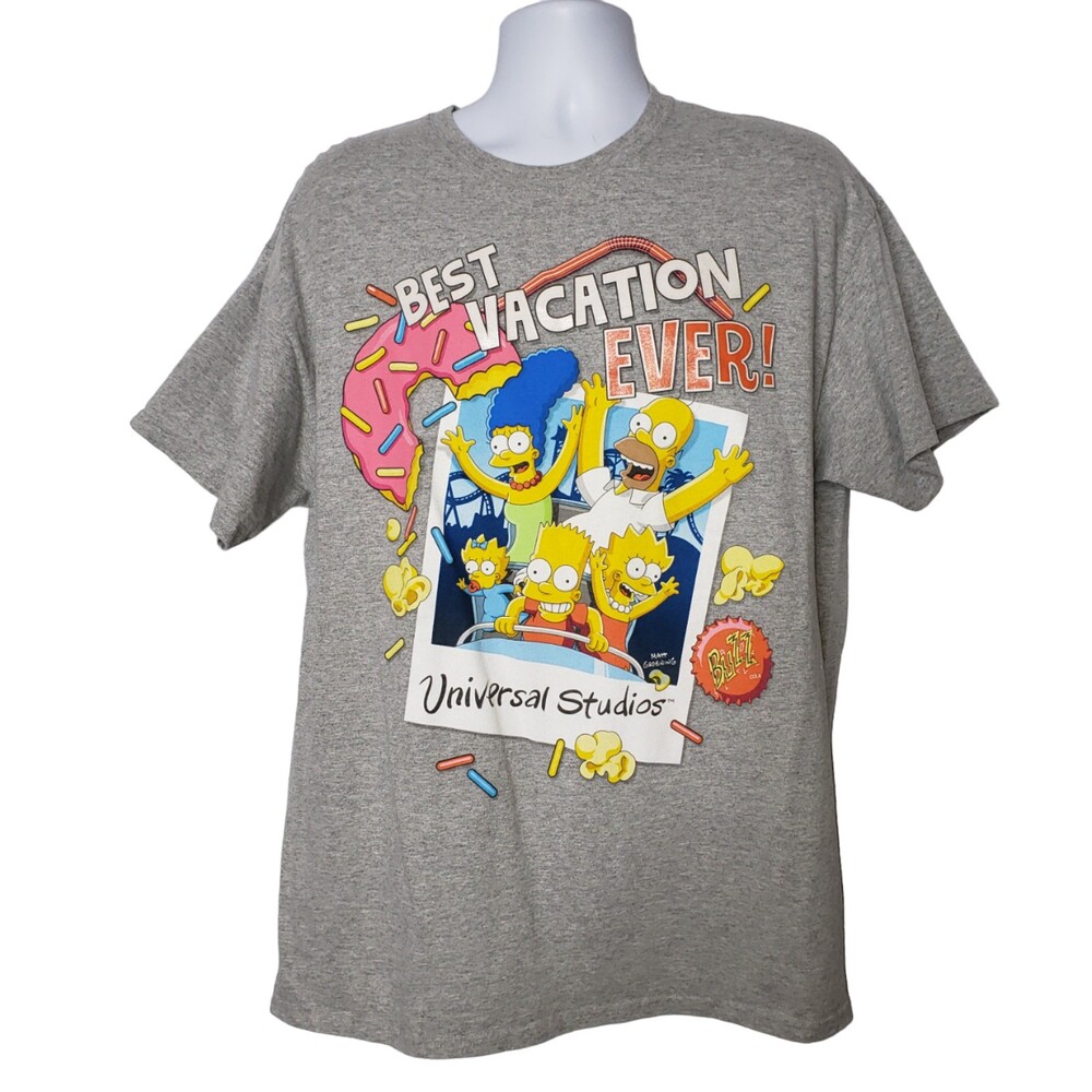 Universal Studios The Simpson Best Vacation Ever! Gray T Shirt Size XL